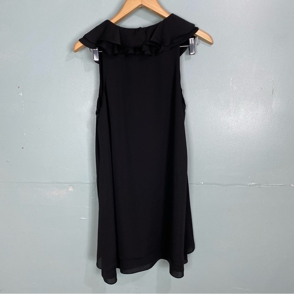Amanda Uprichard Revolve Black Belle Mini Sleeveless‎ Dress Sz M Flutter Flowy - Picture 6 of 7